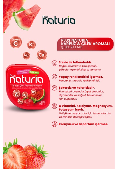 Karpuz Ve Çilek Aromalı Şekersiz Şekerleme