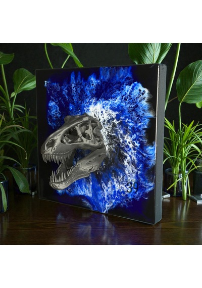 3d T-rex Kafatası Mavi Epoksi Duvar Tablosu, El Yapımı Heykelsi Sanat Eseri, 35x35 Cm, Modern & Statement Tasarım 35 x 35 CM 3d T-rex Kafatası Mavi Epoksi Duvar Tablosu, El Yapımı Heykelsi Sanat Eseri, 35x35 Cm, Modern & Statement Tasarım 35 x 35 CM