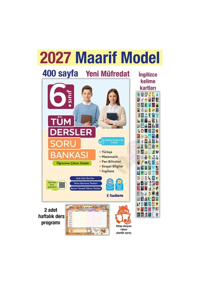 6. Sınıf 2027 Tüm Dersler Soru Bankası Türkçe Matematik Fen Sosyal İngilizce