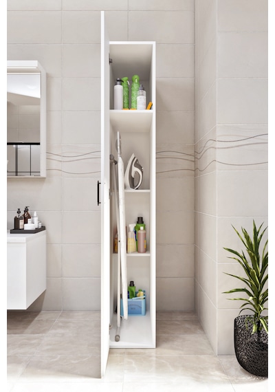 Ases Mobilya Esl0210 Dar Alanlar İçin Çok Amaçlı Banyo-hol-mutfak Dolabı Bol Raflı Beyaz Beyaz Ases Mobilya Esl0210 Dar Alanlar İçin Çok Amaçlı Banyo-hol-mutfak Dolabı Bol Raflı Beyaz Beyaz