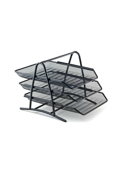 Kraf Perfore Evrak Rafı Metal 3 Katlı 460g Siyah