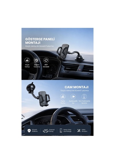 Vantuzlu Telefon Tutucu T40 Çok Renkli