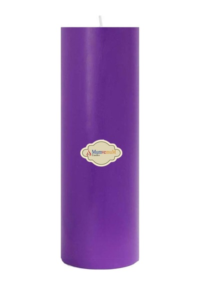 Lavanta Kokulu 7x20 Mor Silindir Mum Mor