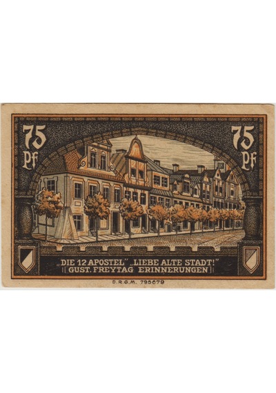 Almanya 75 Pfennig 1921 Notgeld-kreuzburg-yukarı Silezya. Çil.