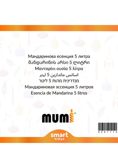 Mandalina Mum Esansı 5 Litre Şeffaf