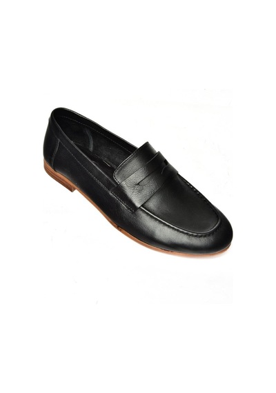 Fox Shoes S944007803 Siyah Hakiki Deri Kadın Babet Siyah