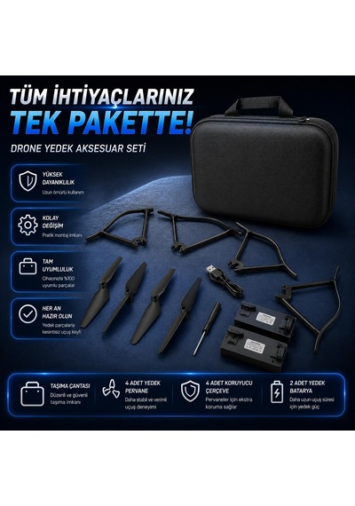 S22 Max Drone Ekranlı Kumanda Tek Tuşla Gelme Çift Bataryalı Uygulama Kontrollü Taşıma Çantalı Drone