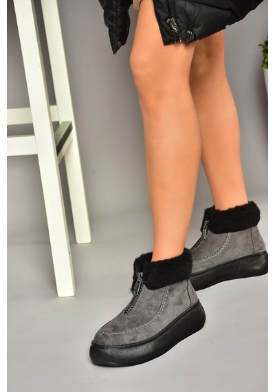 Fox Shoes T811231102 Gri Süet Kadın Bot Gri-süet Gri