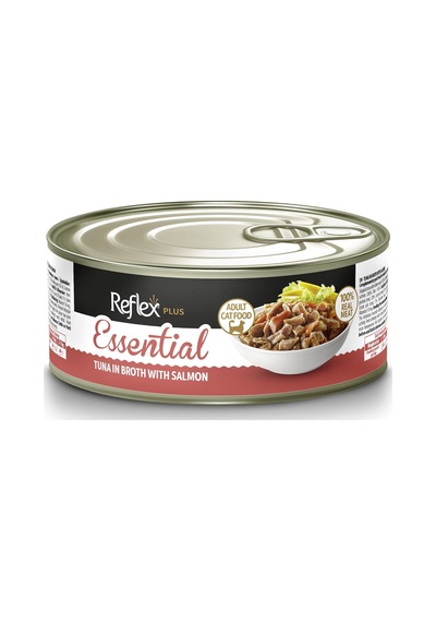 Plus Essential Et Suyu İçinde Ton Balığı Ve Somonlu Yetişkin Kedi Konserve Maması 70 G