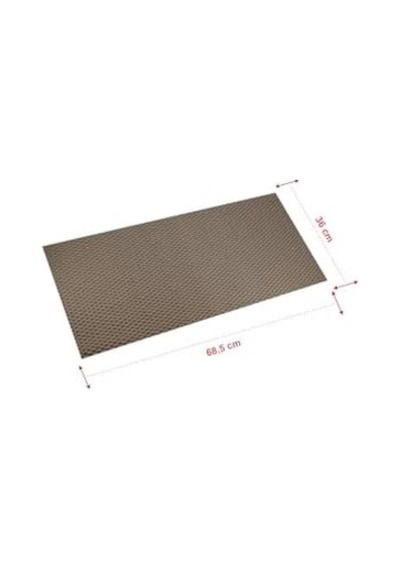 Premium Serisi Banyo - Küvet İçi Kaydırmaz Vantuzlu Hasır Desenli Diktördgen Paspas 68,5 X 35,5 Cm, Krem Açık Gri