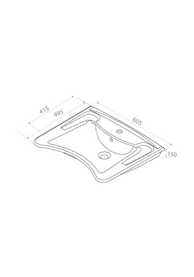 Turkuaz Seramik Bedensel Engelli Lavabo 60 CM 017100U