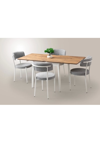 Yanlardan Açılır Büyüyen Yemek Masası Dış Budak 75 x 80 CM Sadece Masa