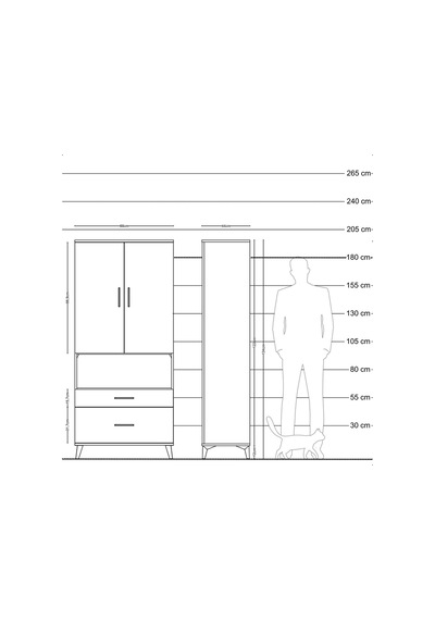 Hyperion Dolap 2 Raflı 2 Çekmeceli Tek Askılı 88x44x195 Çam-a... Çam Hyperion Dolap 2 Raflı 2 Çekmeceli Tek Askılı 88x44x195 Çam-a... Çam
