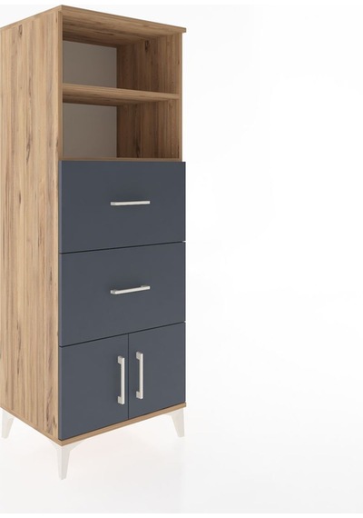 Hyperion Dolap 2 Raflı 2 Çekmeceli 2 Kapaklı 60x44x163 Çam-an... Çam