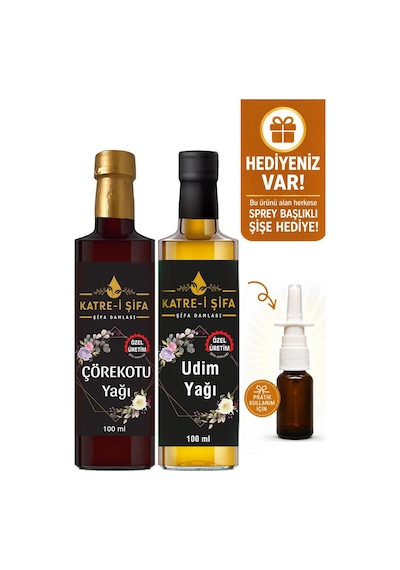 Katre-i Şifa Özel Üretim Soğuk Sıkım Çörek Otu Yağı 100 ML + Saf Udim Yağı 100 ML