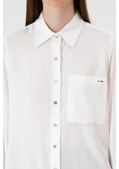 U.s. Polo Assn. Kadın Beyaz Gömlek Desenli 50316412-vr013 Beyaz