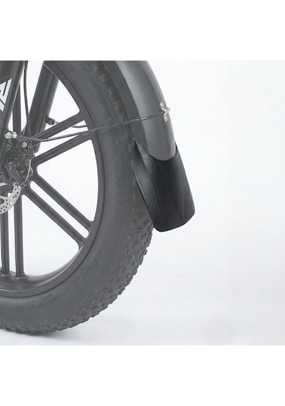 Heugers Rks Skyjet Uyumlu 20x4.0 Elektrikli Bisiklet Çamurluk Tozluğu - Ön Ve Arka Fat Bike Ek Korum Siyah