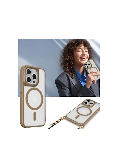 Apple İphone Uyumlu 16 Pro Max Kılıf Enka Magsafe Silikon Kılıf - Titan Gri Çokrenkli