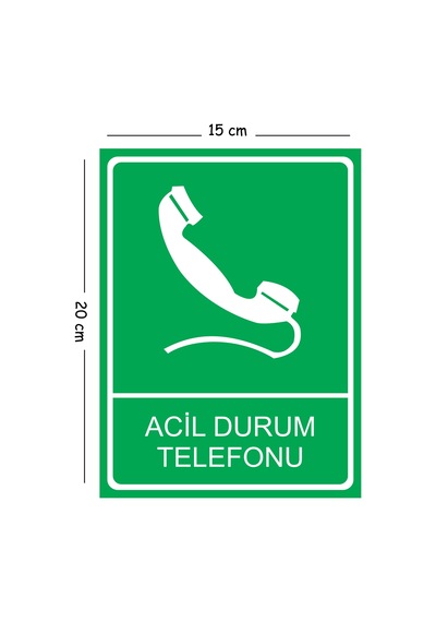 Metal Acil Durum Telefonu 15x20 Cm Uyarı İş Güvenliği Levhası