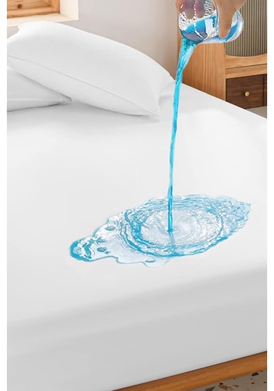 Elyaf Sepeti Fitted Tek Kişilik Su Sıvı Geçirmez Yatak Koruyucu Alez Çarşaf 90 x 190 +1 Adet Yastık Alezi 50 x 70