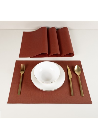 Maxstyle Harmony Mahogany 4 Parça Amerikan Servis Seti 30x45 Cm Renkli
