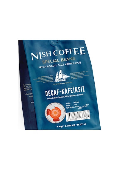 Nish Filtre Kahve Decaf Kafeinsiz 1 Kg Öğütülmüş