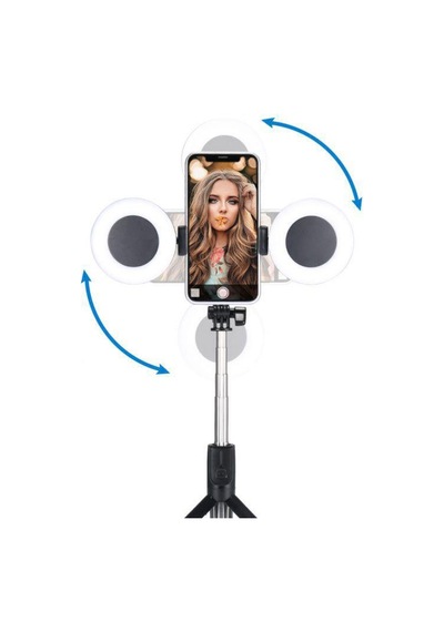 Led Işıklı Fonksiyonel Selfie Çubuğu Tripod + Monopod + Işık