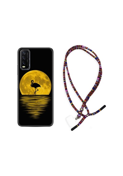 Vivo Y20 Kılıf Rasta Boyun Askılı Ay Ve Flamingo 1775