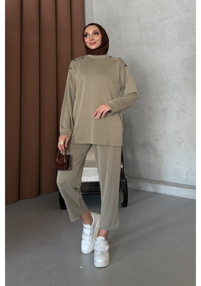 Riella Butik Bade Tesettür Takım Haki