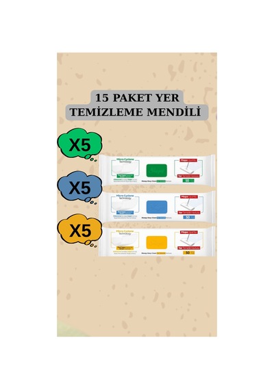 Mop Beyaz Sabun Katkılı 50 Yaprak Ve Mandallı Mop Seti