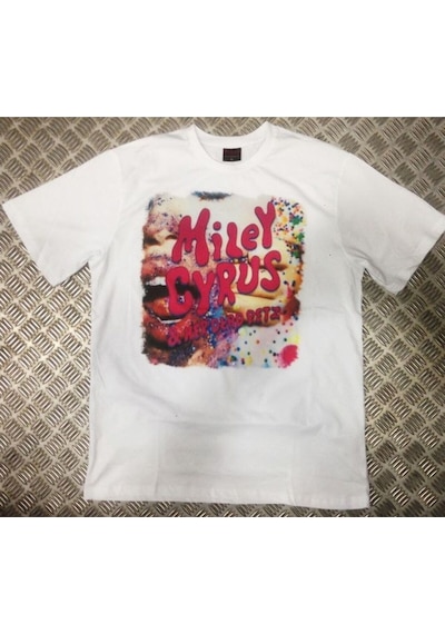 Stoned&Fame Mıley Cyrus Baskılı T-shirt Beyaz