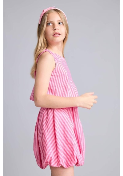 Defacto Kırışık Dokulu Kumaş Çizgili 2li Pembe Takım Kız Çocuk H6011a826smpn178 Pembe-pn178