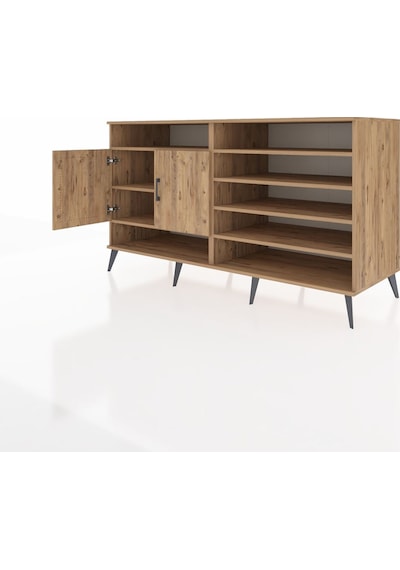 Kronos Konsol 7 Raflı 2 Kapaklı 176x59x99 Çam-çam Çam-çam