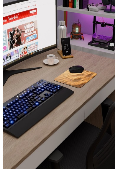Kum Kaymaz Dikişli Kauçuk Oyuncu Mousepad V2 - 22x18 Gaming Mouse Pad Fare Altlığı