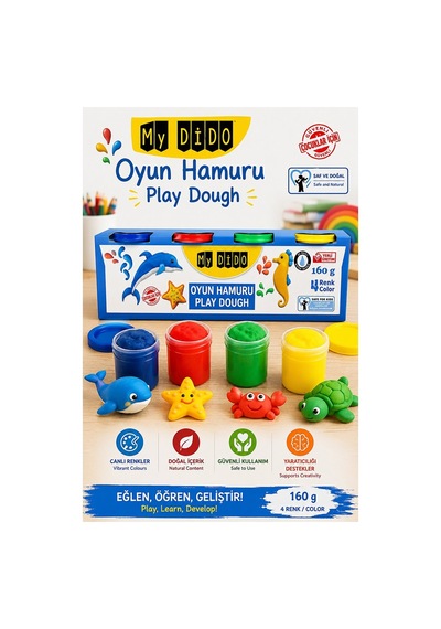 Oyun Hamuru 4 Renk 160gr 1 Paket Mydido Mini 4 Lü Oyun Hamuru Kurumaya Karşı Dirençli Okul Öncesi Kreş Yumuşak Dokulu Çok  Renkli