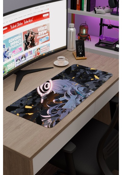 Blue Archive Kaymaz Dikişli Kauçuk Oyuncu Mousepad V3 - 70x30 Xl Gaming Mouse Pad Fare Altlığı