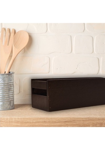 Siyah Ahşap Organizer 32x11x9cm Çok Amaçlı Kullanım