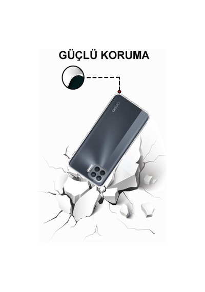 Oppo Reno 4 Lite Tıpalı Kamera Korumalı Şeffaf Premier Kılıf