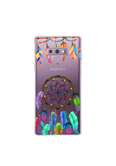Samsung Galaxy Note 9 İle Uyumlu 1mm Slim Fit Nazar Boncuğu 6 Baskılı Şeffaf Kılıf Şeffaf