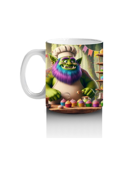 Çocuklara Sütü Sevdiren Rengârenk Cupcake Şefi Canavar Desenli Kupa Bardak Renkli