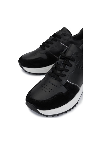 Tamer Tanca Kadın Hakiki Deri Siyah Süet Sneakers & Spor Ayakkabı 258 3482 Bn Ayk Sk25-26 Syh Suet/dr/ant Siyah