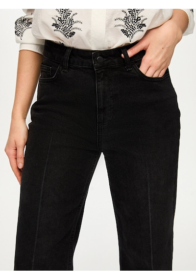 Faik Sönmez Önü Ütü İzli Wıde Leg Fıt Jean Pantolon S26jpn001 Us26jpn00113 Antrasit