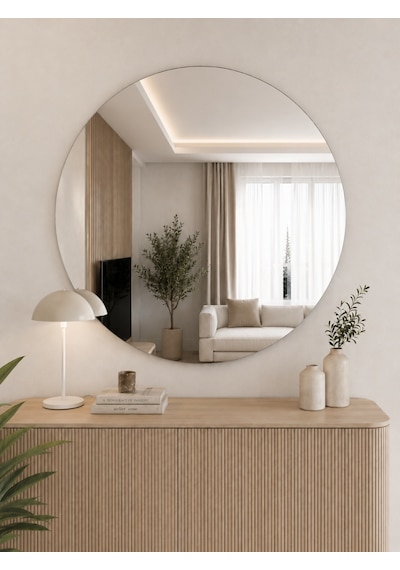 Effe 90 Cm Yuvarlak Ayna Çerçevesiz Düz
