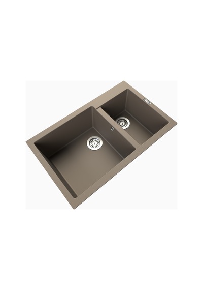 Polex Cristalüx Granit Evye P-1.75 Toprak 1.5 Gözlü Tezgah Altı Ve Tezgah Üstü Mutfak Evyesi 81x50.5 CM