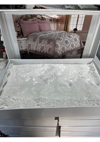 Buradabulabilirsin 3 Parça Şönil Pike Takımı Krem Bbz