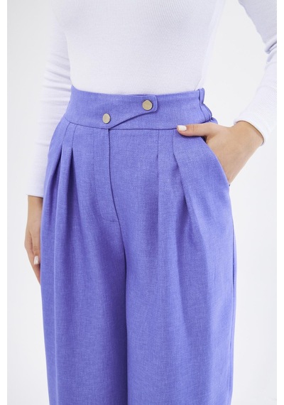 Lovelf Bol Paça Yünefekt Pantolon Indigo İndigo