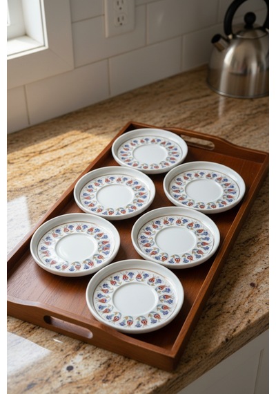 6 Kişilik Nodric Kenarlı Toledo Elegant Yaldızlı Çay Tabağı 11,5cm Beyaz