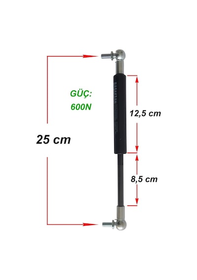 Binbir Trend Massey Ferguson 5445 Kapi Amortisörü 25 Cm - 600N 517286475