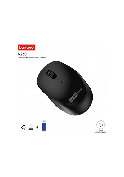 N260 Sessiz Kablosuz Mouse,siyah, 1200 Dpı, 20 Metre Menzil, Otomatik Kapanma Ve Uyku Modu, Nano Usb Alıcı Wireless Silent Mouse , 870042253