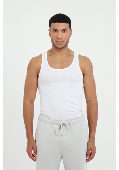 Dufy Erkek Slim Fit Beyaz Atlet-26357